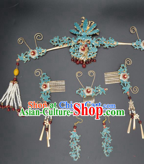 Traditional Chinese Beijing Opera Hair Accessories Ancient Princess Phoenix Coronet Hairpins for Women