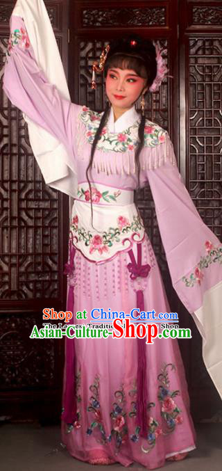 Traditional Chinese Peking Opera Costumes Ancient Peri Princess Lilac Dress for Adults
