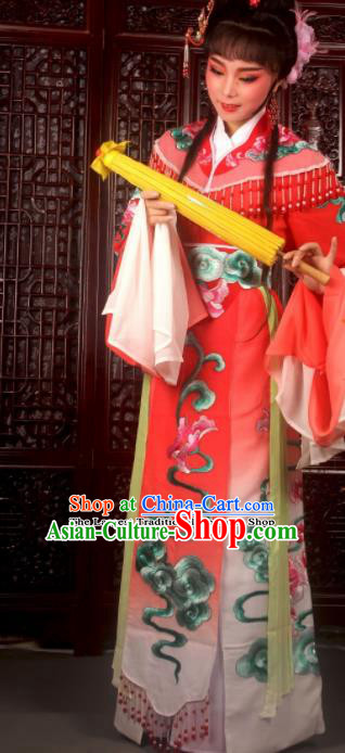 Traditional Chinese Peking Opera Imperial Consort Costumes Ancient Peri Red Dress for Adults