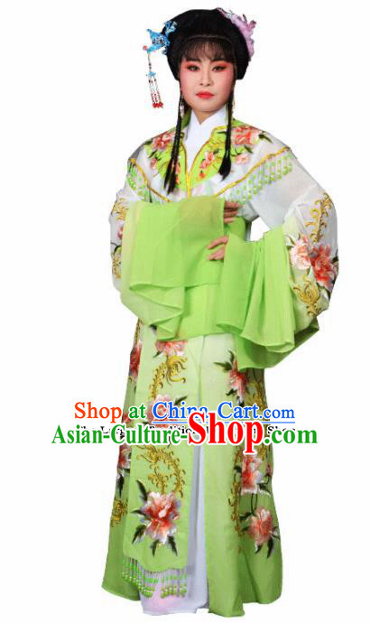 Traditional Chinese Peking Opera Palace Lady Costumes Ancient Imperial Consort Green Dress for Adults