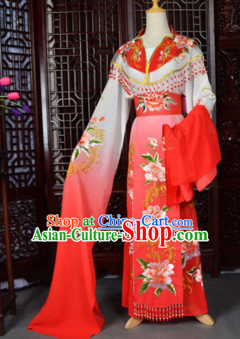 Traditional Chinese Peking Opera Palace Lady Costumes Ancient Imperial Consort Red Dress for Adults