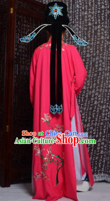 Professional Chinese Peking Opera Niche Costumes Embroidered Magnolia Rosy Robe for Adults