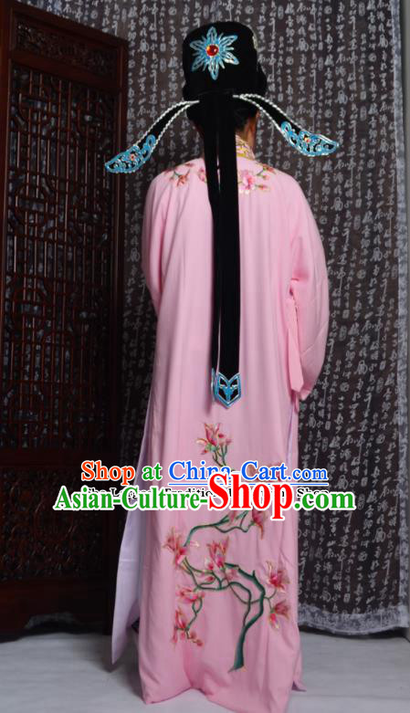 Professional Chinese Peking Opera Niche Costumes Embroidered Magnolia Pink Robe for Adults