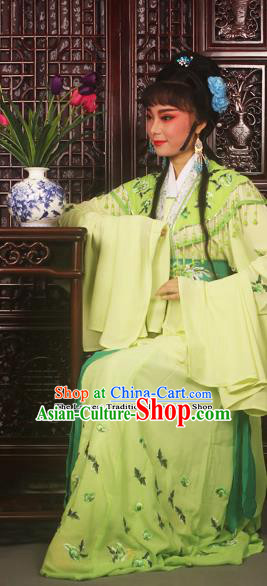 Traditional Chinese Peking Opera Peri Princess Costumes Ancient Palace Lady Embroidered Green Dress for Adults