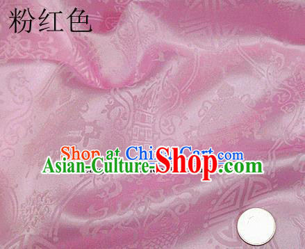Traditional Chinese Royal Palace Pattern Design Pink Brocade Fabric Silk Fabric Chinese Fabric Asian Material