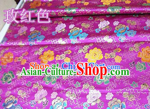 Traditional Chinese Royal Roses Pattern Rosy Brocade Tang Suit Fabric Silk Fabric Asian Material