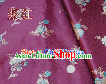Traditional Chinese Royal Pattern Amaranth Brocade Tang Suit Fabric Silk Fabric Asian Material