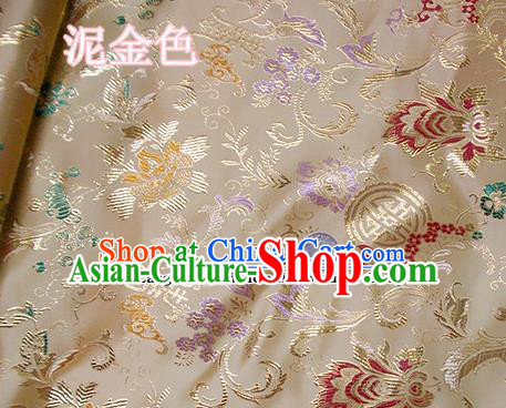 Traditional Chinese Golden Brocade Tang Suit Palace Fabric Silk Fabric Asian Material