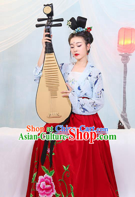 Chinese Traditional Tang Dynasty Las Meninas Costumes Ancient Drama Court Maid Hanfu Dress for Women