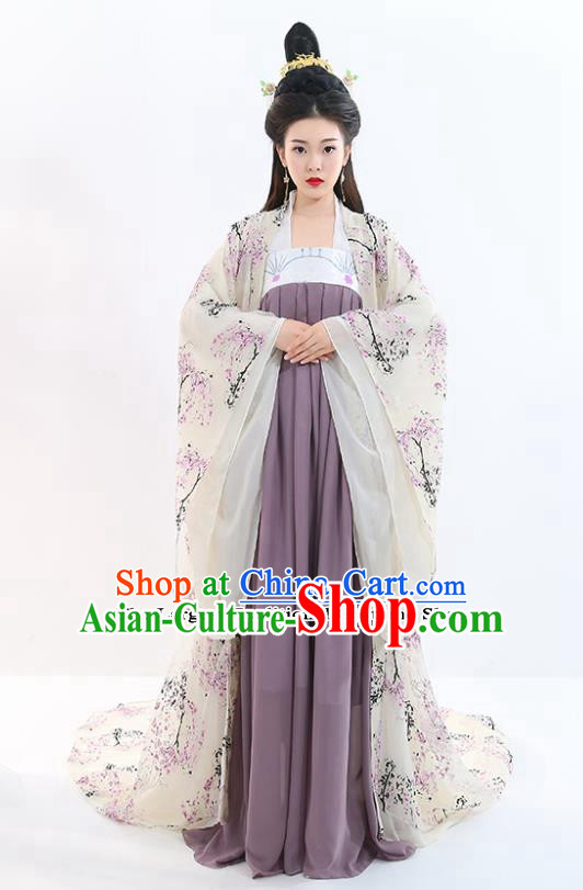 Chinese Traditional Tang Dynasty Imperial Concubine Costumes Ancient Drama Peri Court Lady Hanfu Dress for Women