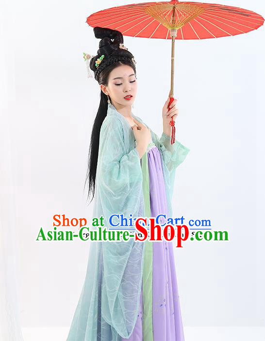 Chinese Ancient Drama Peri Purple Hanfu Dress Traditional Tang Dynasty Imperial Concubine Costumes for Women