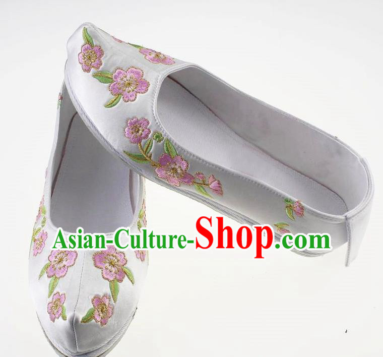 Chinese Traditional Hanfu Shoes Red Cloth Shoes Ancient Princess Embroidered Shoes for Women