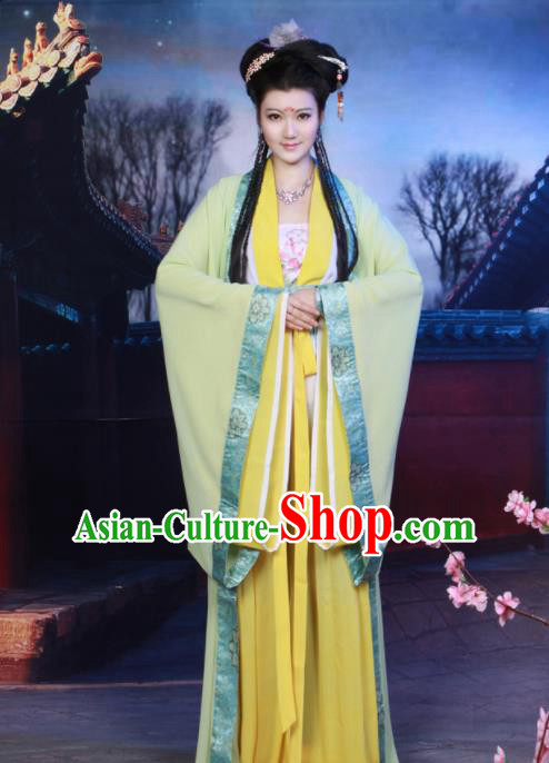 Chinese Tang Dynasty Imperial Consort Embroidered Hanfu Dress Ancient Peri Historical Costumes for Women