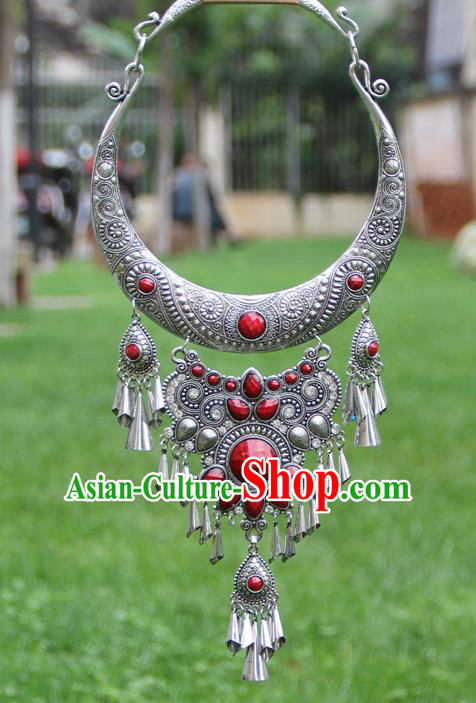 Chinese Traditional National Ethnic Jewelry Accessories Red Necklace for Women