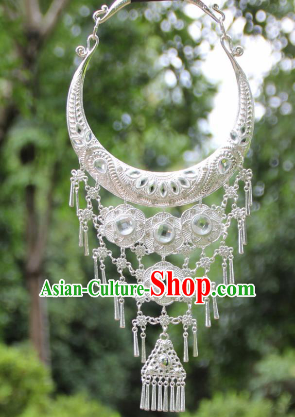 Chinese Traditional National Jewelry Accessories Ethnic White Necklace for Women