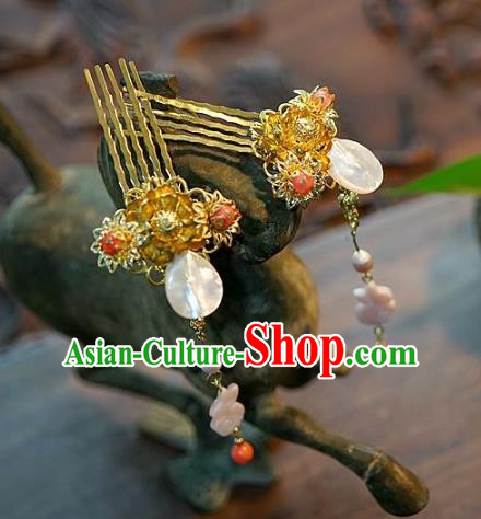Chinese Handmade Classical Tassel Hairpins Hair Comb Hair Accessories Ancient Bride Headwear for Women