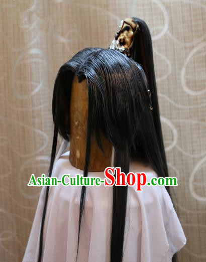 China Ancient Tang Dynasty Cosplay Swordsman Wig Hair Accessories Wiggery