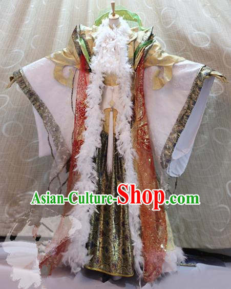 Ancient China Cosplay Imperial Emperor Costumes Swordsman Knight Embroidered Clothing for Men