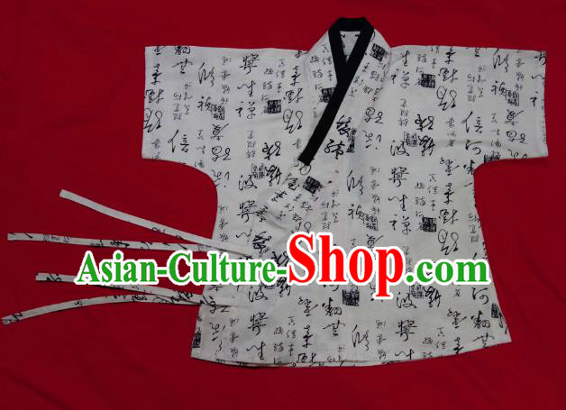Ancient China Ming Dynasty Swordsman Costumes Hanfu Calligraphy Shirts for Men
