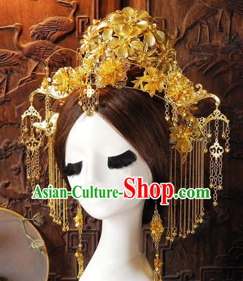 Chinese Handmade Classical Phoenix Coronet Hairpins Ancient Hanfu Headdress Hair Accessories for Women
