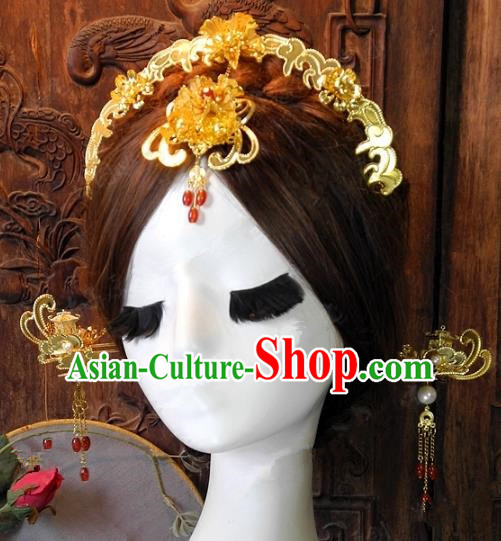 Chinese Handmade Classical Hairpins Ancient Hanfu Hair Clasp Headdress Hair Accessories for Women