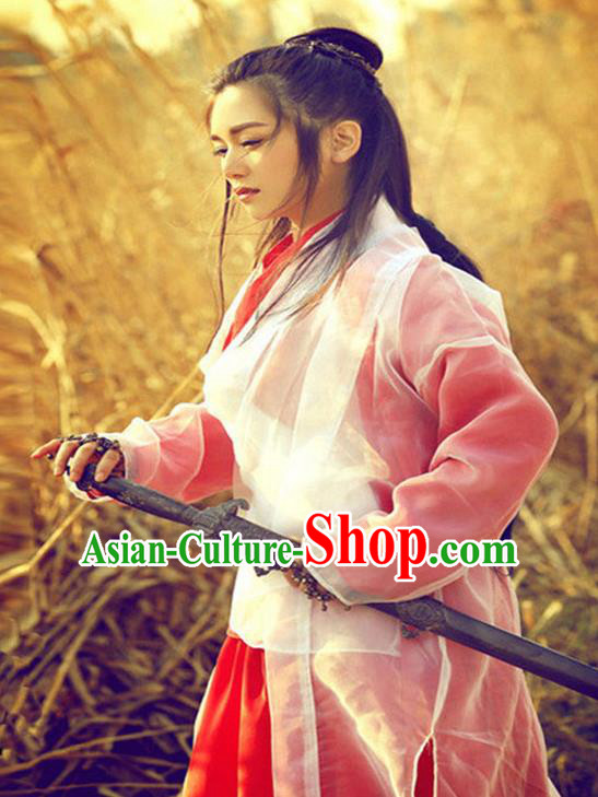 China Ancient Swordswoman Embroidered Costume A Chinese Odyssey Faery Dress for Women