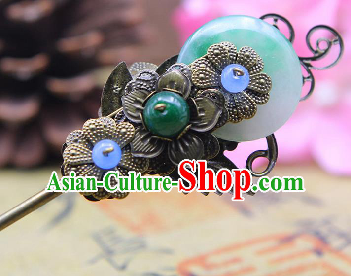 Handmade Chinese Ancient Palace Lady Hair Accessories Hanfu Jade Hairpins for Women