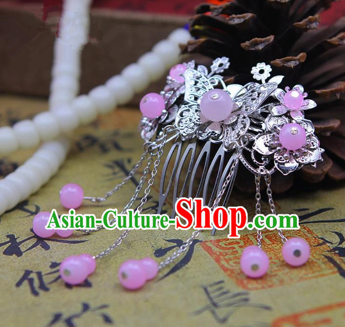 Handmade Chinese Ancient Palace Lady Hair Accessories Hanfu Hairpins Butterfly Hair Comb for Women
