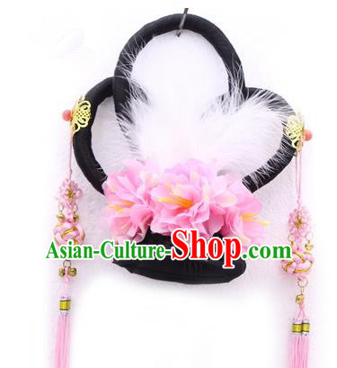 Handmade Asian Chinese Ancient Palace Fairy Hair Accessories Wig and Hairpins for Kids