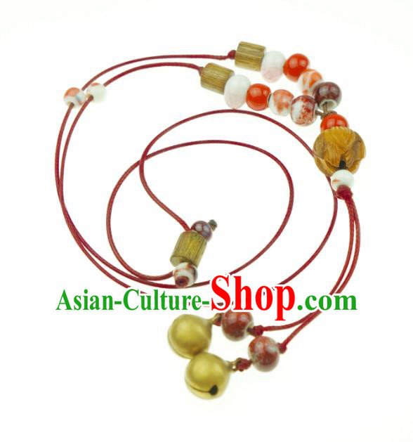 Traditional Chinese Pendant Accessories Bells Red Necklace for Women