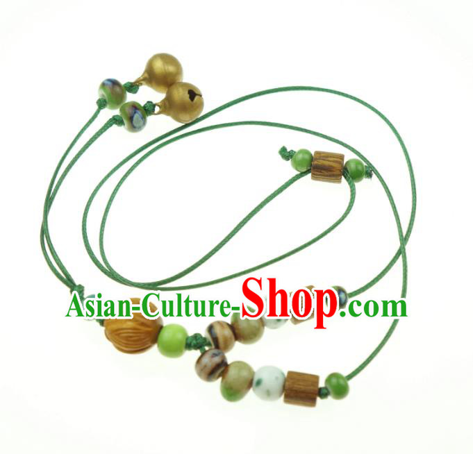 Traditional Chinese Pendant Accessories Bells Green Necklace for Women