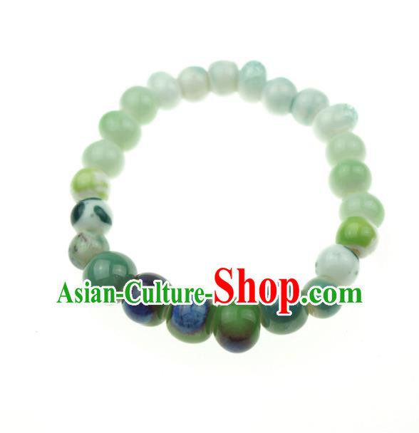Traditional Chinese Bracelet Accessories Jingdezhen Ceramics Beads Bangle for Women