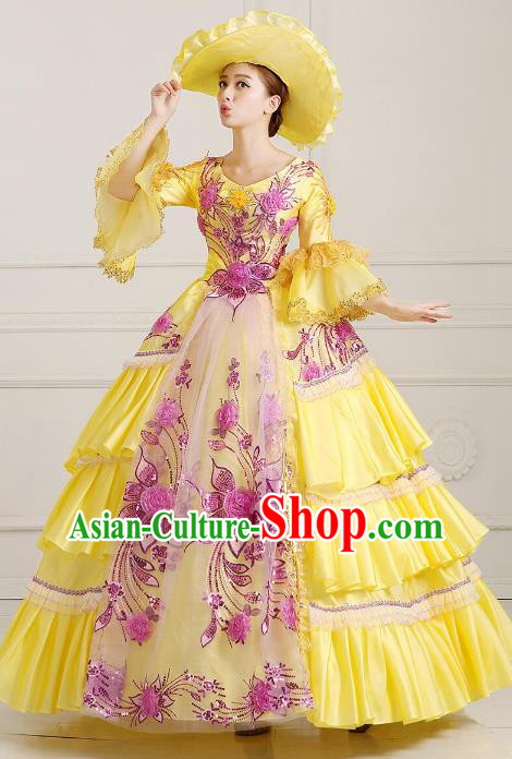 Traditional European Court Noblewoman Renaissance Costume Dance Ball Princess Full Dress for Women