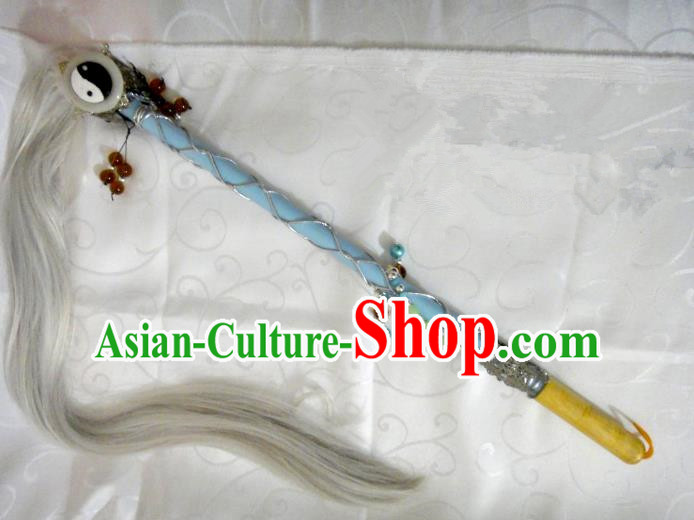 Traditional China Ancient Cosplay Taoist Priest Tai Chi Horsetail Whisk