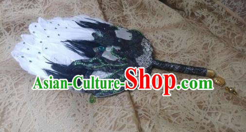 Traditional China Ancient Cosplay Swordsman Tai Chi Feather Fans for Men