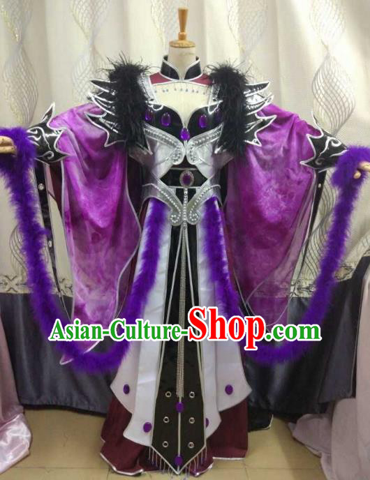 China Ancient Cosplay Female Swordsman Costume Fairy Fancy Dress Traditional Hanfu Clothing for Women