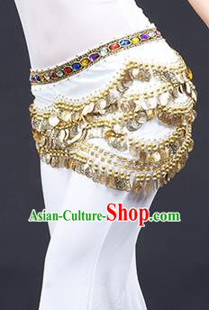 Traditional Asian Indian Belly Dance Waist Accessories White Waistband India National Dance Belts for Women