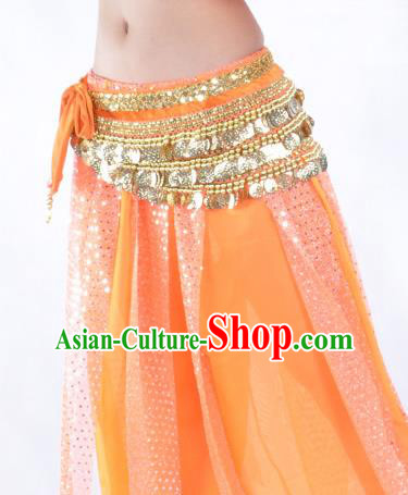 Orange Waistband Asian Indian Belly Dance Waist Accessories India National Dance Belts for Women
