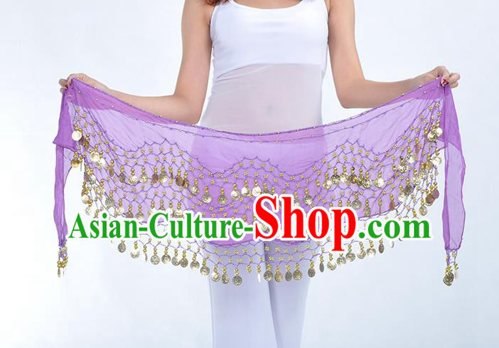 Asian Indian Belly Dance Purple Silk Waistband Accessories India Raks Sharki Belts for Women