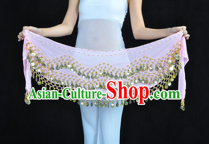 Asian Indian Belly Dance Pink Silk Waistband Accessories India Raks Sharki Belts for Women