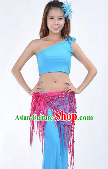 Asian Indian Belly Dance Paillette Rosy Buttocks Scarf Waistband India Raks Sharki Belts for Women