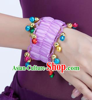 Oriental Indian Belly Dance Accessories Lilac Bracelets India Raks Sharki Bells Bangle for Women