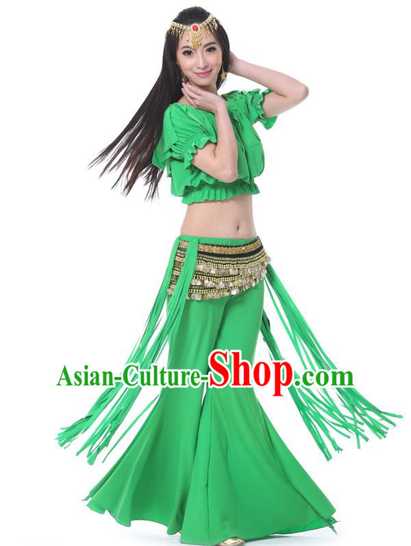 Indian Belly Dance Green Uniform India Raks Sharki Dress Oriental Dance Rosy Clothing for Women