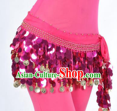 Indian Traditional Belly Dance Rosy Tassel Belts Waistband India Raks Sharki Waist Accessories for Women