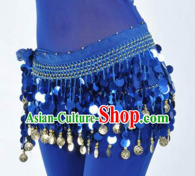 Indian Traditional Belly Dance Royalblue Tassel Belts Waistband India Raks Sharki Waist Accessories for Women