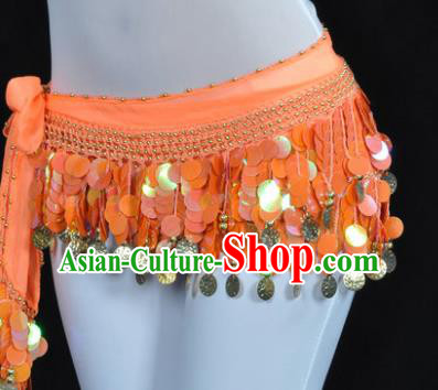 Indian Traditional Belly Dance Orange Tassel Belts Waistband India Raks Sharki Waist Accessories for Women