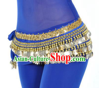 Asian Indian Belly Dance Paillette Royalblue Waist Accessories Waistband India Raks Sharki Belts for Women