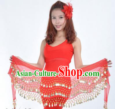 Asian Indian Belly Dance Waist Accessories Red Waistband India Raks Sharki Belts for Women