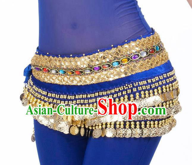 Asian Indian Belly Dance Diamante Waist Accessories Royalblue Waistband India Raks Sharki Belts for Women