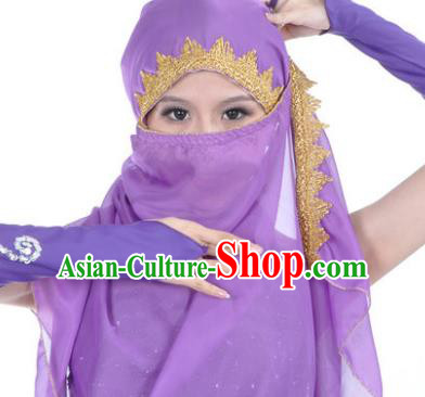 Asian Indian Belly Dance Accessories Yashmak India Traditional Dance Purple Veil for for Women